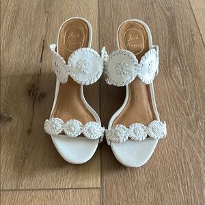 Jack Rogers White Wedges